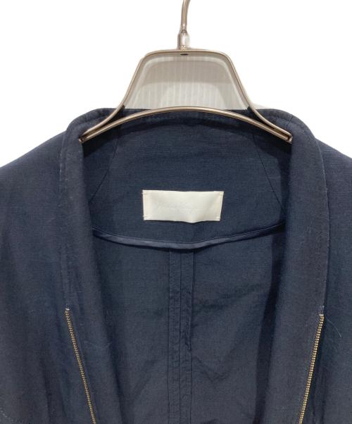 Mame Kurogouchi（マメクロゴウチ）Mame Kurogouchi (マメクロゴウチ) Viscose Hemp Sleeveless Jump Suit ネイビー サイズ:2の古着・服飾アイテム