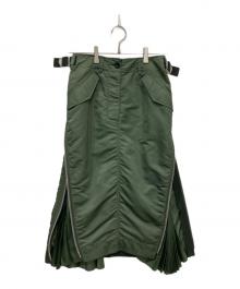 sacai（サカイ）の古着「Nylon Twill Mix Skirt」｜カーキグリーン