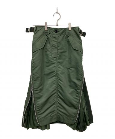 中古・古着通販】sacai (サカイ) Nylon Twill Mix Skirt カーキ