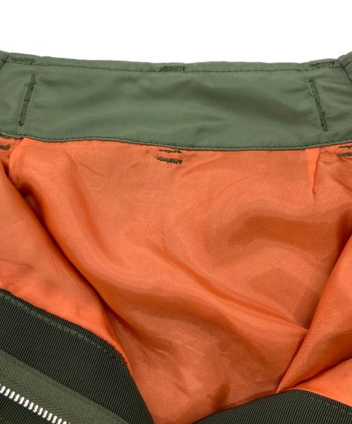 sacai（サカイ）sacai (サカイ) Nylon Twill Mix Skirt カーキグリーンの古着・服飾アイテム