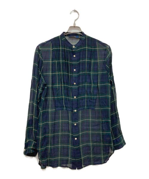 POLO RALPH LAUREN（ポロ・ラルフローレン）POLO RALPH LAUREN (ポロ・ラルフローレン) シルクシアーチェックシャツ グリーン×ネイビー サイズ:Mの古着・服飾アイテム
