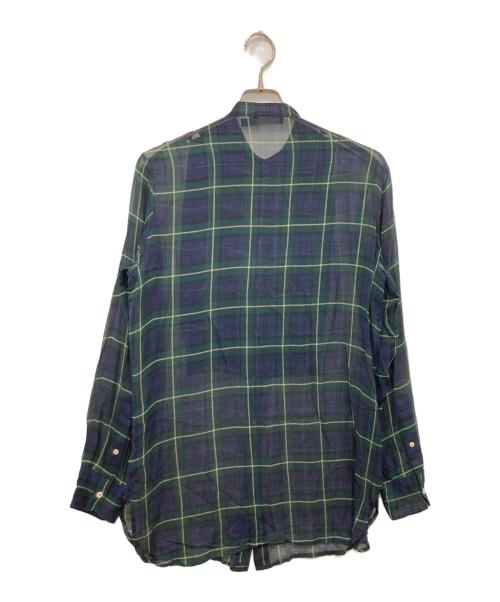 POLO RALPH LAUREN（ポロ・ラルフローレン）POLO RALPH LAUREN (ポロ・ラルフローレン) シルクシアーチェックシャツ グリーン×ネイビー サイズ:Mの古着・服飾アイテム
