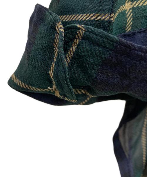 POLO RALPH LAUREN（ポロ・ラルフローレン）POLO RALPH LAUREN (ポロ・ラルフローレン) シルクシアーチェックシャツ グリーン×ネイビー サイズ:Mの古着・服飾アイテム