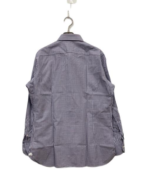 BORRELLI（ボレッリ）BORRELLI (ボレッリ) チェックシャツ ブルー×ブラウン サイズ:41/16の古着・服飾アイテム