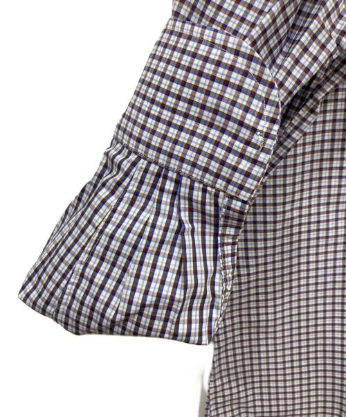 BORRELLI（ボレッリ）BORRELLI (ボレッリ) チェックシャツ ブルー×ブラウン サイズ:41/16の古着・服飾アイテム