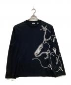 BURBERRYバーバリー）の古着「Knight Hardware ロングスリーブカットソー」｜ブラック