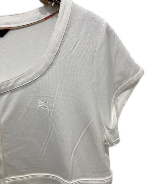 BURBERRY LONDON（バーバリーロンドン）BURBERRY LONDON (バーバリーロンドン) 半袖ペプラムカットソー ホワイト サイズ:2の古着・服飾アイテム