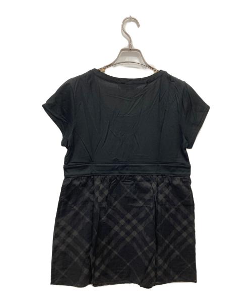 BURBERRY LONDON（バーバリーロンドン）BURBERRY LONDON (バーバリーロンドン) 半袖ペプラムカットソー ブラック サイズ:2の古着・服飾アイテム