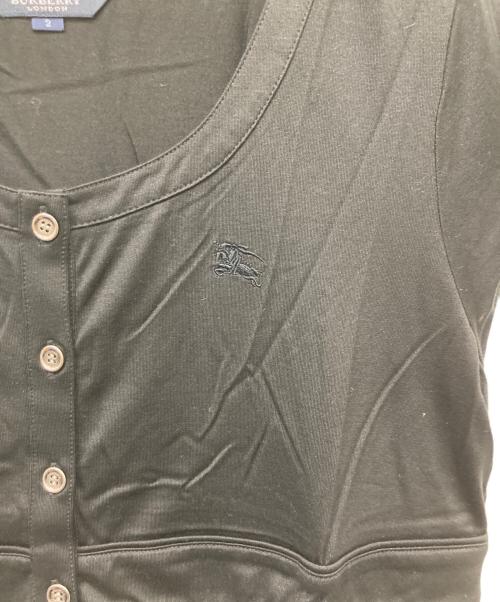 BURBERRY LONDON（バーバリーロンドン）BURBERRY LONDON (バーバリーロンドン) 半袖ペプラムカットソー ブラック サイズ:2の古着・服飾アイテム
