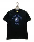 BAPE BY A BATHING APEベイプバイアベイシングエイプ）の古着「プリントTシャツ」｜ブラック