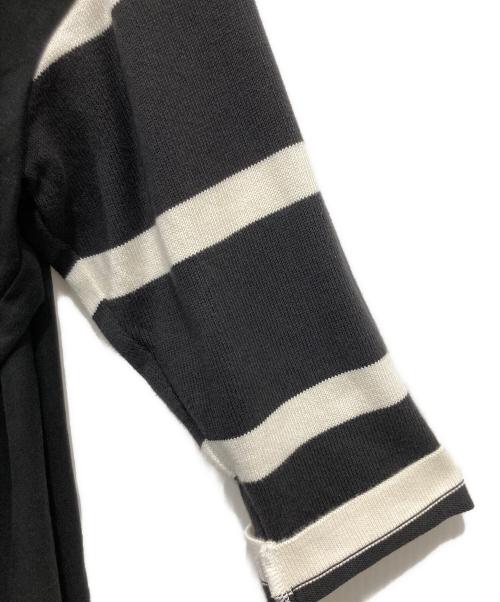 BEARDSLEY（ビアズリー）BEARDSLEY (ビアズリー) ボーダー切替ワンピース ブラック サイズ:FREEの古着・服飾アイテム