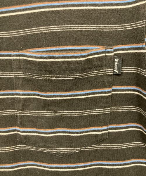 stussy（ステューシー）stussy (ステューシー) 90’sボーダーポロシャツ ブラック サイズ:Mの古着・服飾アイテム