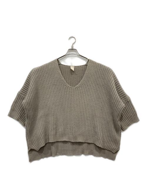 O project（オープロジェクト）O project (オープロジェクト) コットンリネンオーバーサイズニット ベージュ サイズ:FREEの古着・服飾アイテム