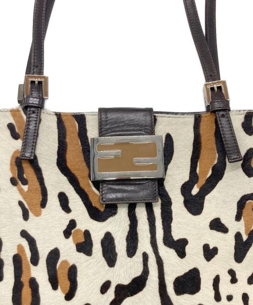 FENDI（フェンディ）FENDI (フェンディ) ハラコトートバッグ アイボリー×ブラック×ブラウンの古着・服飾アイテム