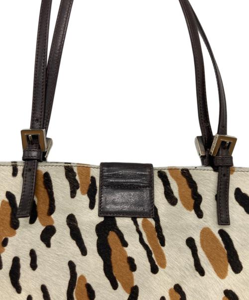 FENDI（フェンディ）FENDI (フェンディ) ハラコトートバッグ アイボリー×ブラック×ブラウンの古着・服飾アイテム