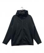 DESCENTE ALLTERRAINデザイント オルテライン）の古着「ソフトシェルジャケット / フーデッドジャケット」｜ブラック