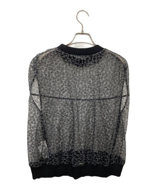BALLSEY（ボールジィ）BALLSEY (ボールジィ) チュールエンブロイダリー バックギャザー ブラック サイズ:36の古着・服飾アイテム