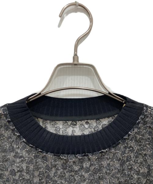 BALLSEY（ボールジィ）BALLSEY (ボールジィ) チュールエンブロイダリー バックギャザー ブラック サイズ:36の古着・服飾アイテム