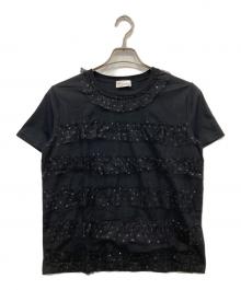 RED VALENTINO（レッドヴァレンティノ）の古着「フリルカットソー」｜ブラック