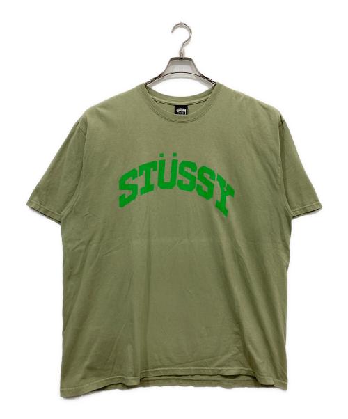 stussy（ステューシー）stussy (ステューシー) アーチロゴプリントTシャツ グリーン サイズ:XLの古着・服飾アイテム