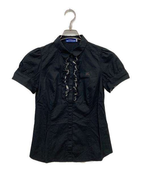 BURBERRY BLUE LABEL（バーバリー ブルー レーベル）BURBERRY BLUE LABEL (バーバリー ブルー レーベル) フリルシャツ ブラック サイズ:36の古着・服飾アイテム