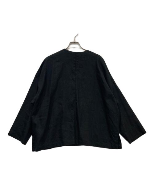 BEARDSLEY（ビアズリー）BEARDSLEY (ビアズリー) リネン混ダブルジャケット ブラック サイズ:FREEの古着・服飾アイテム