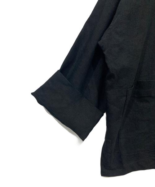 BEARDSLEY（ビアズリー）BEARDSLEY (ビアズリー) リネン混ダブルジャケット ブラック サイズ:FREEの古着・服飾アイテム