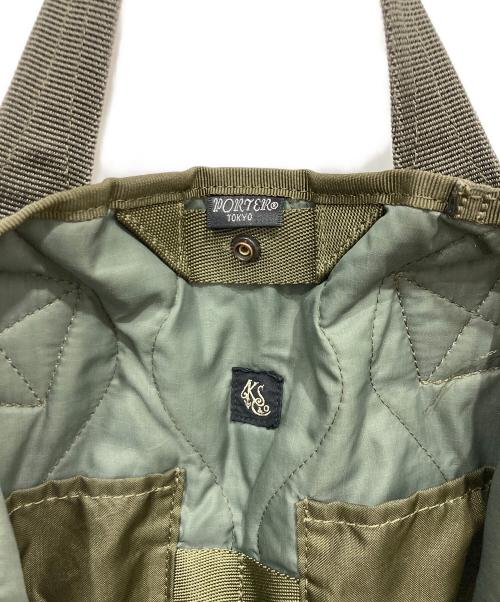 PORTER（ポーター）PORTER (ポーター) KAPTAIN SUNSHINE (キャプテンサンシャイン) Quilting Military Nylon Tote カーキの古着・服飾アイテム