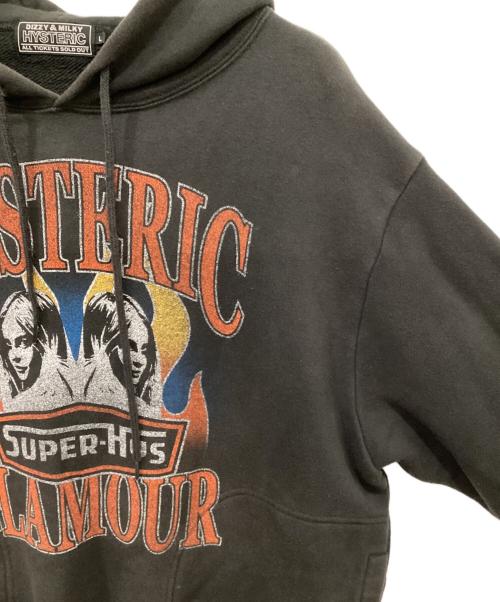 Hysteric Glamour（ヒステリックグラマー）Hysteric Glamour (ヒステリックグラマー) FLARE WOMAN パーカー ブラック サイズ:Lの古着・服飾アイテム