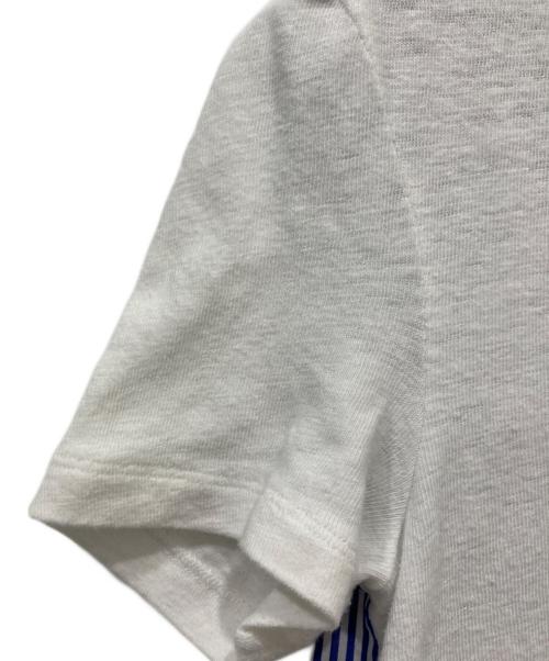 CELINE（セリーヌ）CELINE (セリーヌ) 切替半袖カットソー ホワイト×ブルー サイズ:XSの古着・服飾アイテム