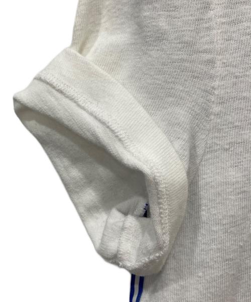 CELINE（セリーヌ）CELINE (セリーヌ) 切替半袖カットソー ホワイト×ブルー サイズ:XSの古着・服飾アイテム