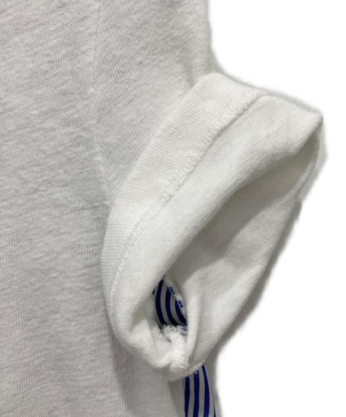 CELINE（セリーヌ）CELINE (セリーヌ) 切替半袖カットソー ホワイト×ブルー サイズ:XSの古着・服飾アイテム