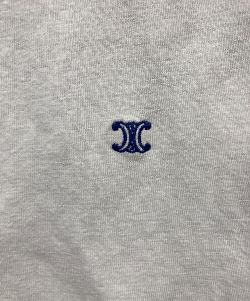 CELINE（セリーヌ）CELINE (セリーヌ) 切替半袖カットソー ホワイト×ブルー サイズ:XSの古着・服飾アイテム