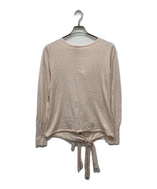 Whim Gazette（ウィムガゼット）Whim Gazette (ウィムガゼット) バックリボンニットプルオーバー ピンク サイズ:FREEの古着・服飾アイテム