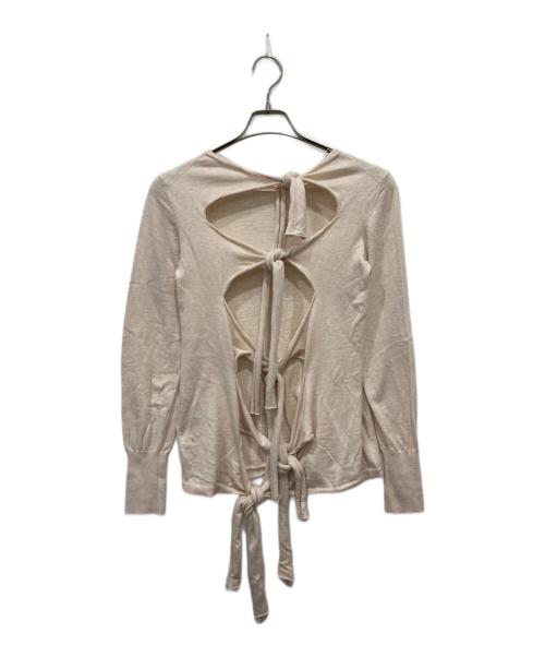 Whim Gazette（ウィムガゼット）Whim Gazette (ウィムガゼット) バックリボンニットプルオーバー ピンク サイズ:FREEの古着・服飾アイテム