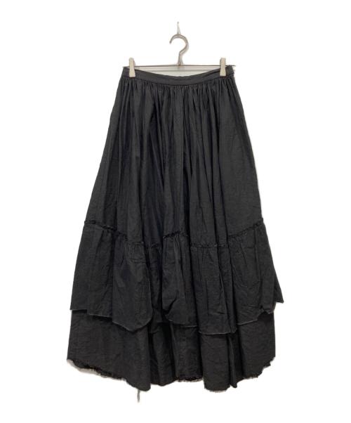Whim Gazette（ウィムガゼット）Whim Gazette (ウィムガゼット) ジャガードティアードスカート ブラック サイズ:FREEの古着・服飾アイテム