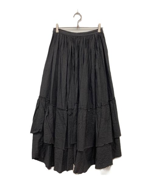 Whim Gazette（ウィムガゼット）Whim Gazette (ウィムガゼット) ジャガードティアードスカート ブラック サイズ:FREEの古着・服飾アイテム