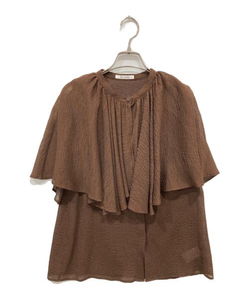 Whim Gazette（ウィムガゼット）Whim Gazette (ウィムガゼット) ケープブラウス ブラウン サイズ:FREEの古着・服飾アイテム