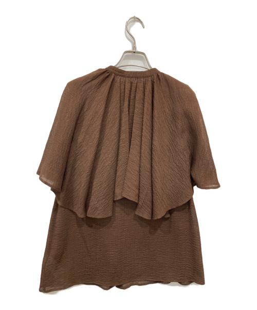Whim Gazette（ウィムガゼット）Whim Gazette (ウィムガゼット) ケープブラウス ブラウン サイズ:FREEの古着・服飾アイテム