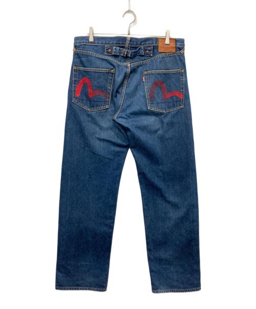 EVISU（エヴィス）EVISU (エヴィス) 赤カモメ シンチバック デニムパンツ インディゴ サイズ:36の古着・服飾アイテム