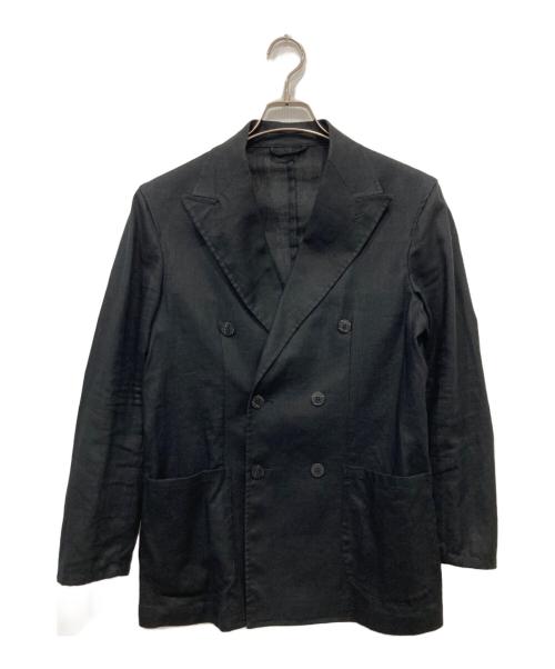 giannetto（ジャンネット）giannetto (ジャンネット) リネンダブルジャケット ブラック サイズ:44の古着・服飾アイテム