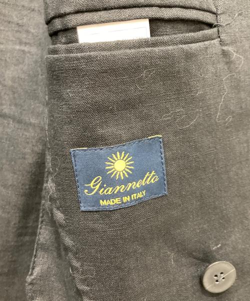 giannetto（ジャンネット）giannetto (ジャンネット) リネンダブルジャケット ブラック サイズ:44の古着・服飾アイテム