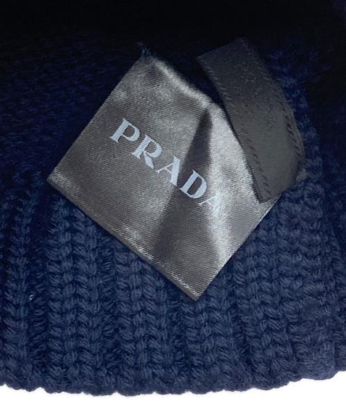 PRADA（プラダ）PRADA (プラダ) ニット帽 ネイビーの古着・服飾アイテム
