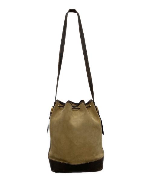 LOEWE（ロエベ）LOEWE (ロエベ) 巾着ショルダーバッグ ベージュ×ダークブラウンの古着・服飾アイテム