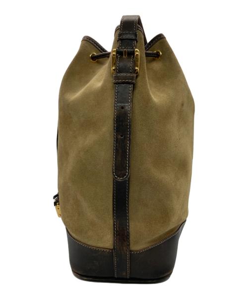 LOEWE（ロエベ）LOEWE (ロエベ) 巾着ショルダーバッグ ベージュ×ダークブラウンの古着・服飾アイテム