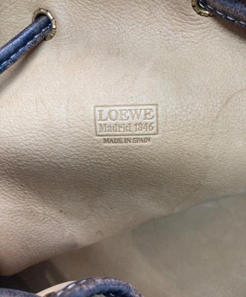 LOEWE（ロエベ）LOEWE (ロエベ) 巾着ショルダーバッグ ベージュ×ダークブラウンの古着・服飾アイテム