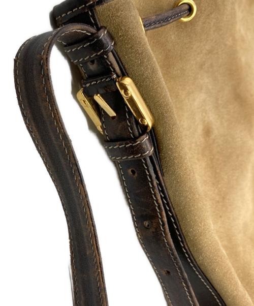 LOEWE（ロエベ）LOEWE (ロエベ) 巾着ショルダーバッグ ベージュ×ダークブラウンの古着・服飾アイテム