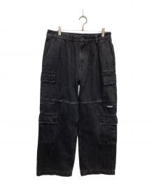 EVISU（エヴィス）の古着「ツートーンダメージ加工オーバーサイズカーゴパンツ」｜ブラック