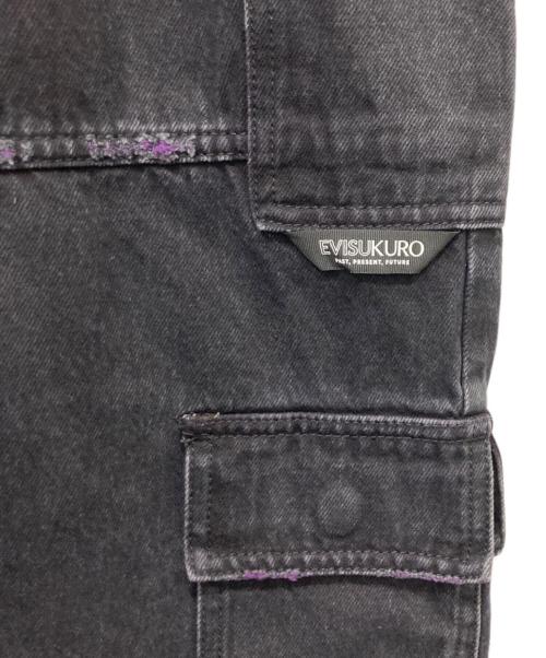 EVISU（エヴィス）EVISU (エヴィス) ツートーンダメージ加工オーバーサイズカーゴパンツ ブラック サイズ:Mの古着・服飾アイテム