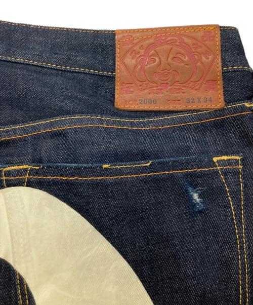 EVISU（エヴィス）EVISU (エヴィス) ダイコックプリントバギージーンズ インディゴ サイズ:W32の古着・服飾アイテム
